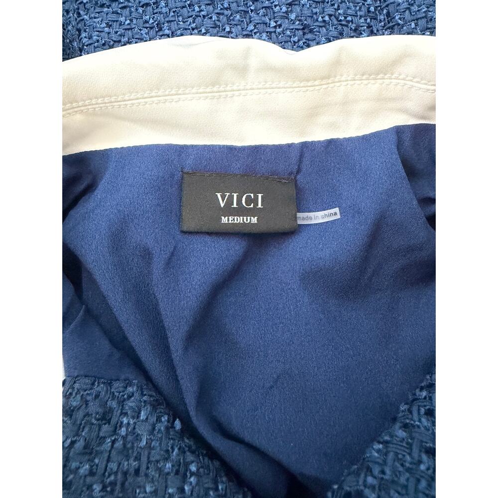 VICI prim elegance collared tweed mini dress women's size M - Picture 7 of 8